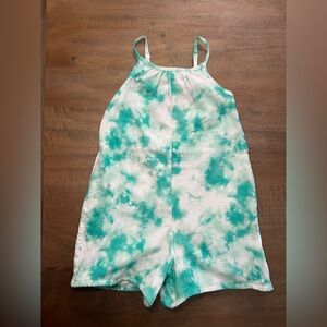 Cat & Jack Green and White Tie-Dye Jumpsuit